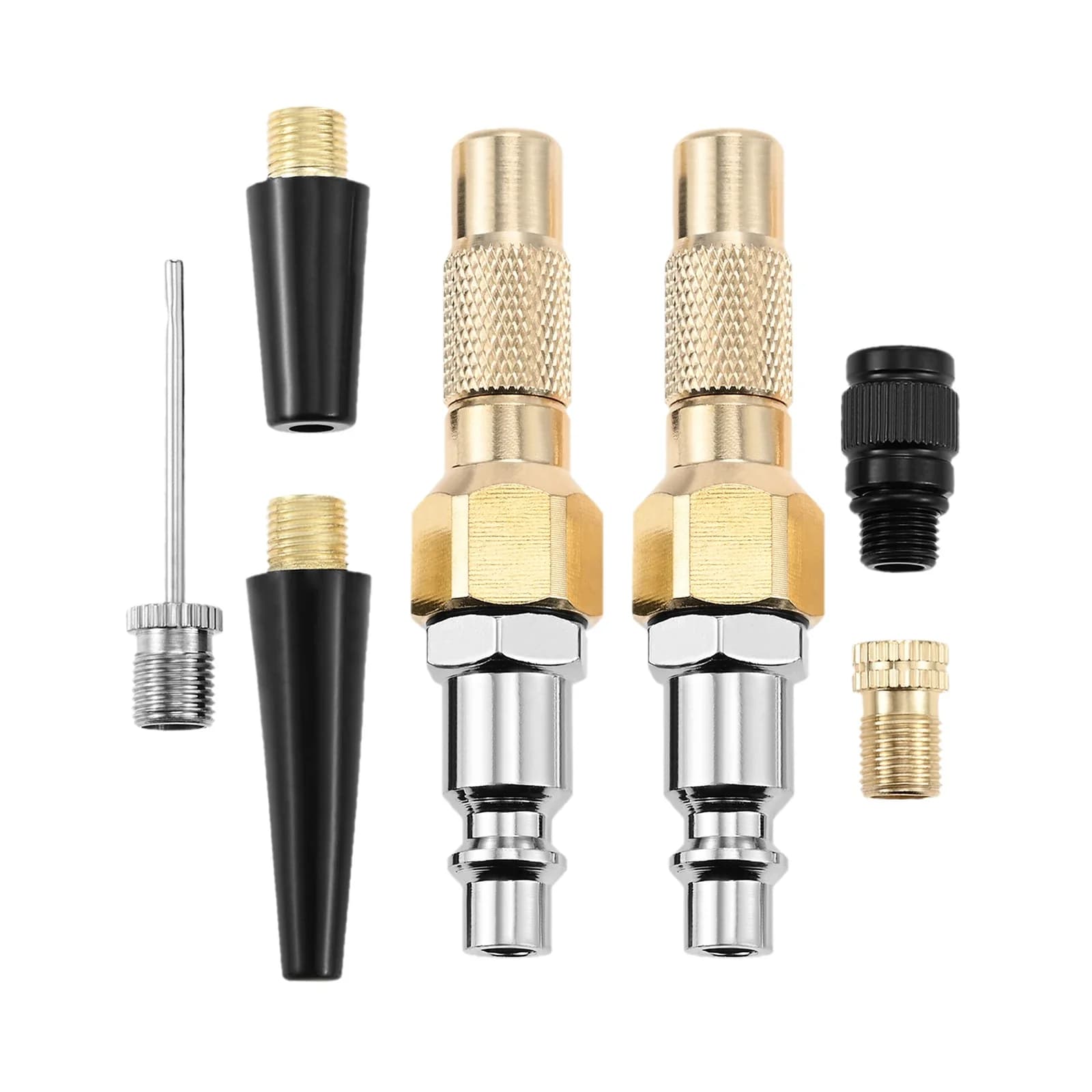 Ugello aria in ottone Gonfiatore per pneumatici Adattatore a connessione rapida Vite sul kit connettore gonfiabile per mandrino di gonfiaggio per pneumatici per valvola Schrader
