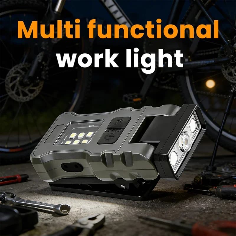 ZHAOZHANGX High Brightness LED Work Lamp 180 ° Rotating Light with Purple Light Induction, Emergency Hat Clip, Fishing Light