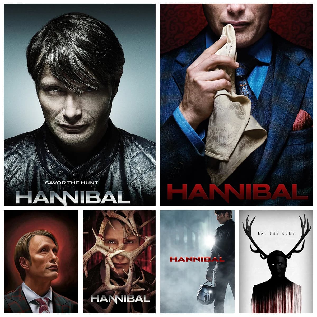 Poster personalizzabili di film e serie TV di Hannibal per pittura diamante fai da te, ricamo a diamante per decorazione murale.