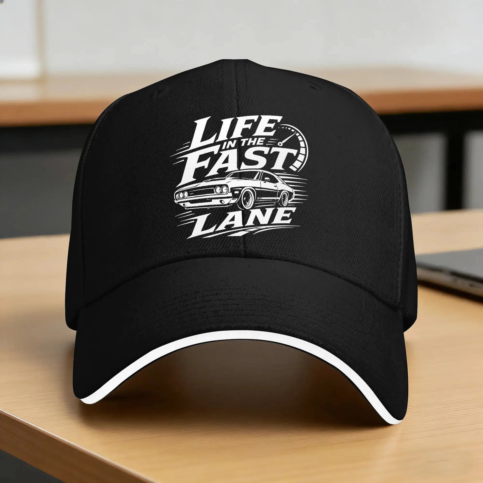 Life in The Fast Lane Casual Baseball Cap Outdoor Gym Hip Hop Hats Summer Sunscreen Unisex-Teens Fashion Baseball Caps