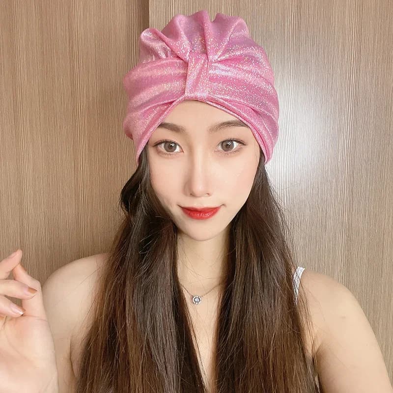 Fashion summer new swimming pool hat for woman multicolor turban protection for long hair large bathroom head folded beach shower