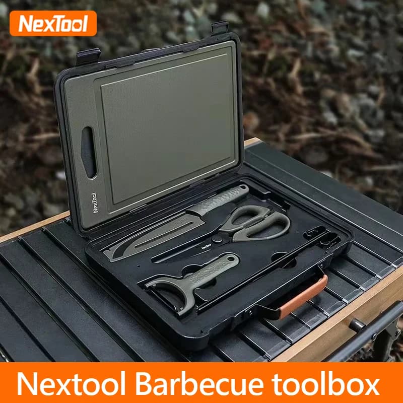 Set di Utensili da Campeggio Nextool per Barbecue, Coltello da Picnic, Tagliere, Forbici Multifunzione, Custodia Portatile per BBQ