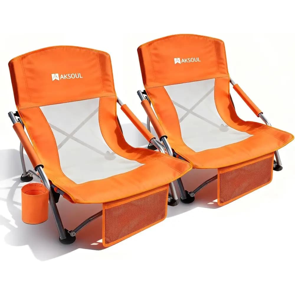 olding each Chair or Adults: Low/High ack Chairs with Carry ag - Extra Wide at Chair with Comortale Pillow & Storaket (1 Pack &