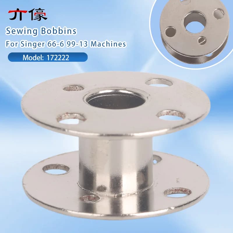 28 PCS #172222 Sewing Bobbins With Thickened Sponge Clear Bobbin Storage Box For Singer 66-6 99-13 Sewing Machines Accessories