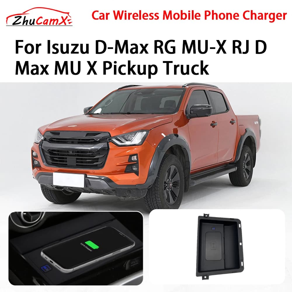 Caricatore per telefono cellulare wireless per auto Console centrale di archiviazione QI 18W iPhone per camioncino Isuzu D-Max RG MU-X RJ D Max MU X
