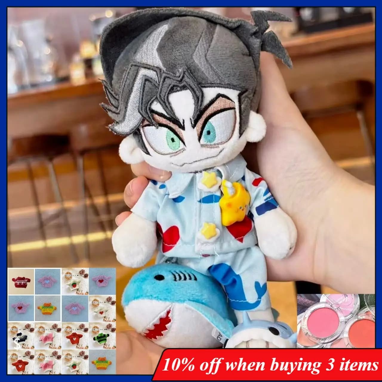 Original Demon Character 15cm Vox Chubby Plush Doll Short Stuffed Toy Soft Figure Handmade Collectible Gift for Young Hobby Toys