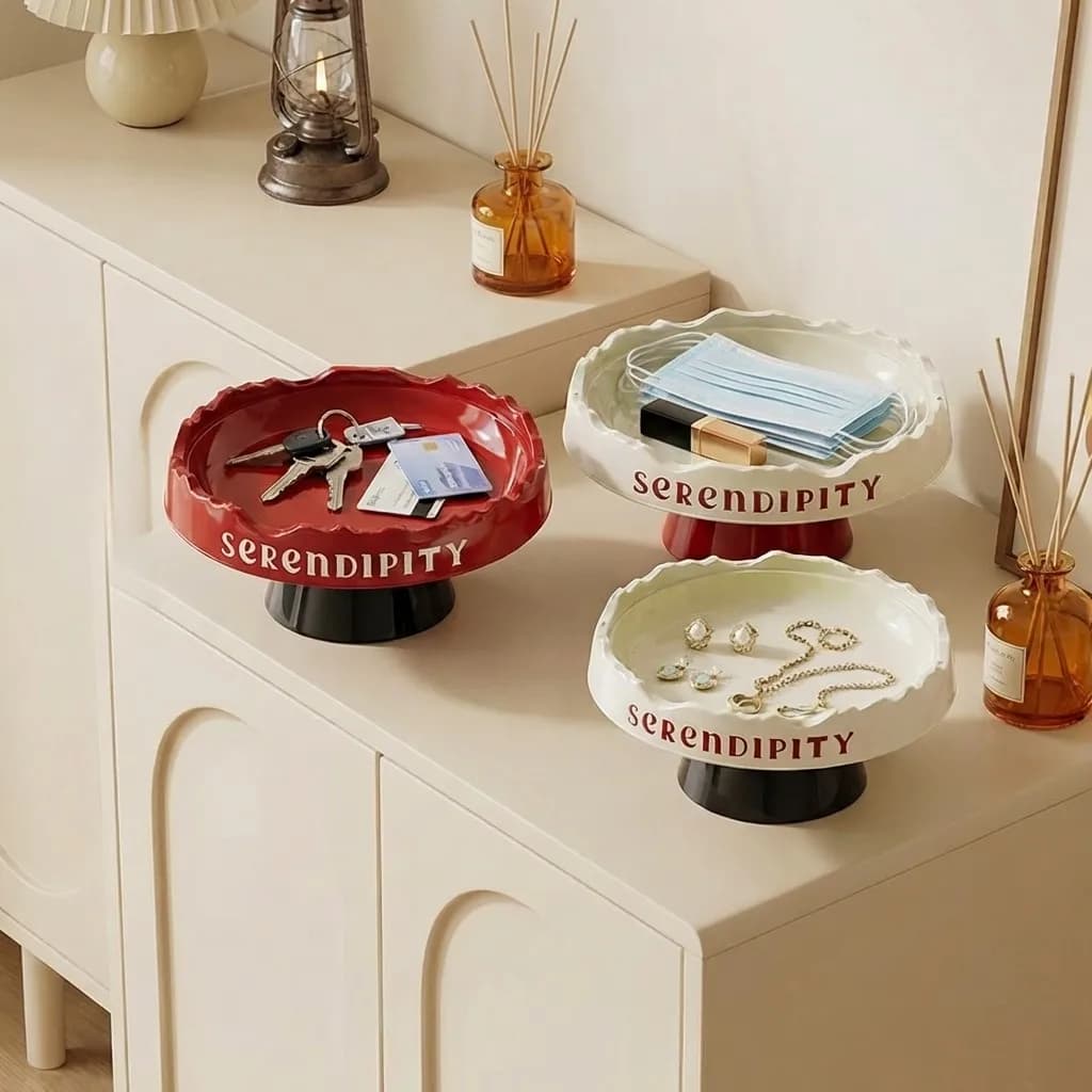 Plastic Perfume Jewelry Storage Tray Kitchen Living Room Decoration Tray Multi-functional Snack Dried Fruit Food Serving Tray