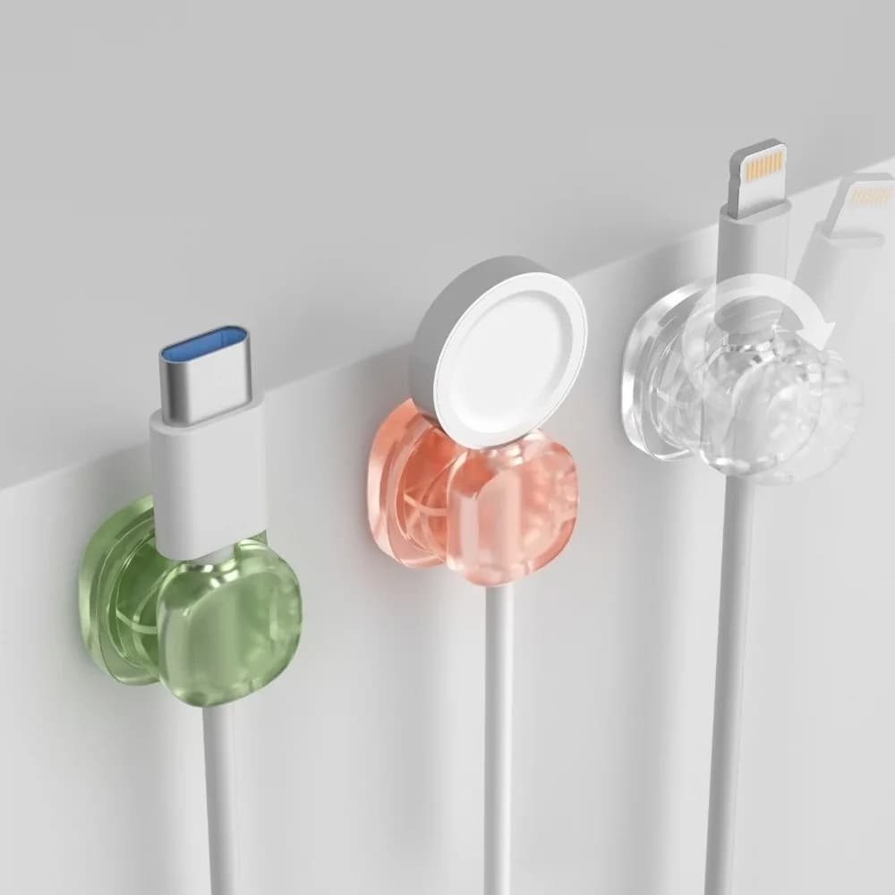 Adjustable Cord Management Holder Self-Adhesive Adhesive Backed Cable Manager Mounting Tape Cord Clips Desk Wire Manager