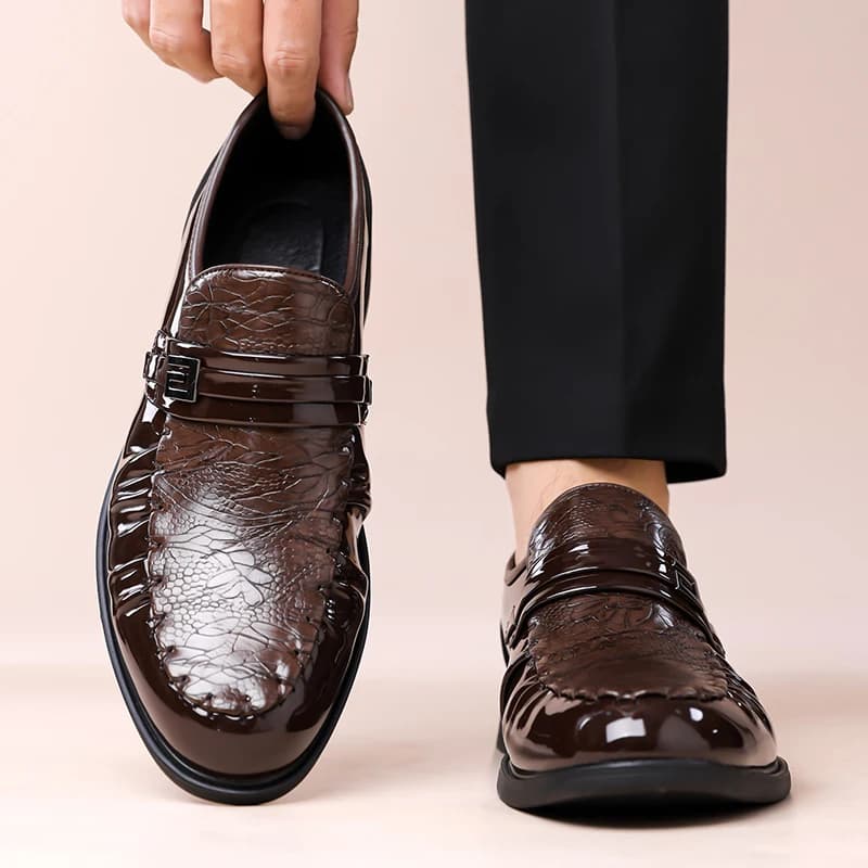 Mocassini da uomo in PU con tacco basso, scarpe professionali classiche da uomo, taglia 38-48