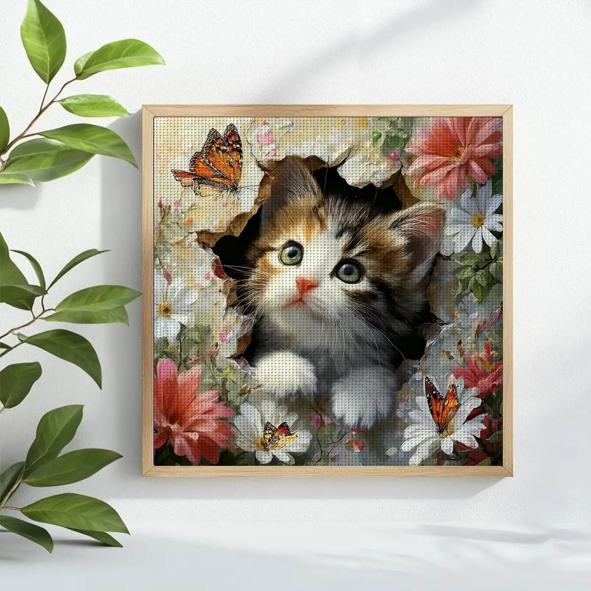 1pc 40X40CM/15.74inch Cat stamped cross stitch kit DIY kit 11CT/14CT DIY Embroidered set DIY Cross-Stitch Set joy sunday
