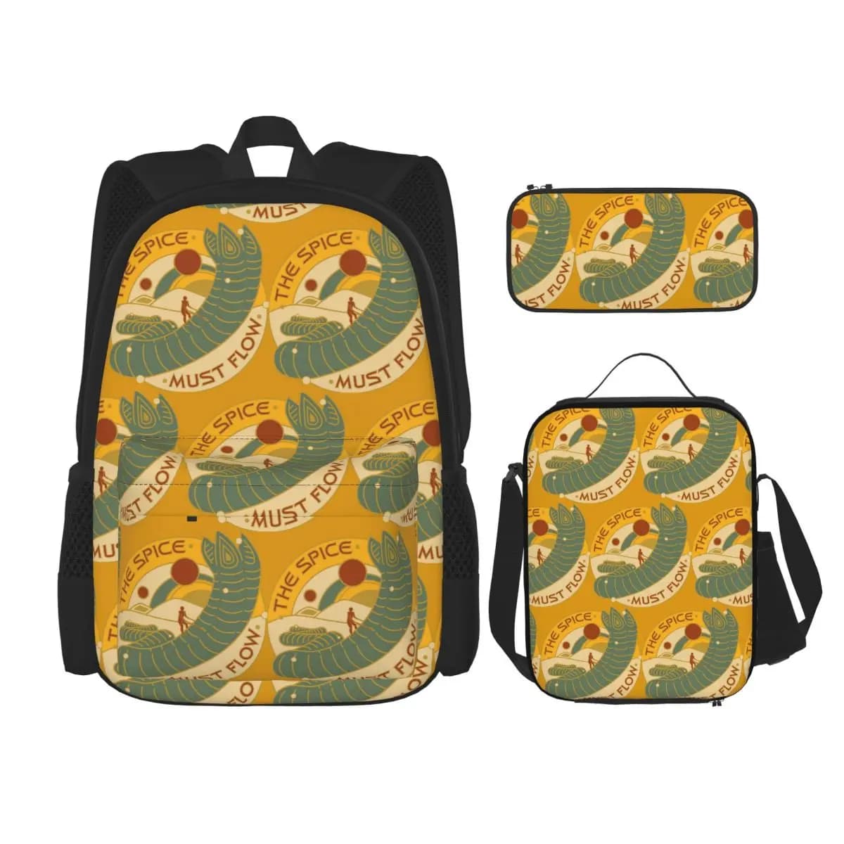 The Spice Must Flow Backpacks Children Bookbag School Bags Rucksack Lunch Bag Pen Bag Three-Piece Set