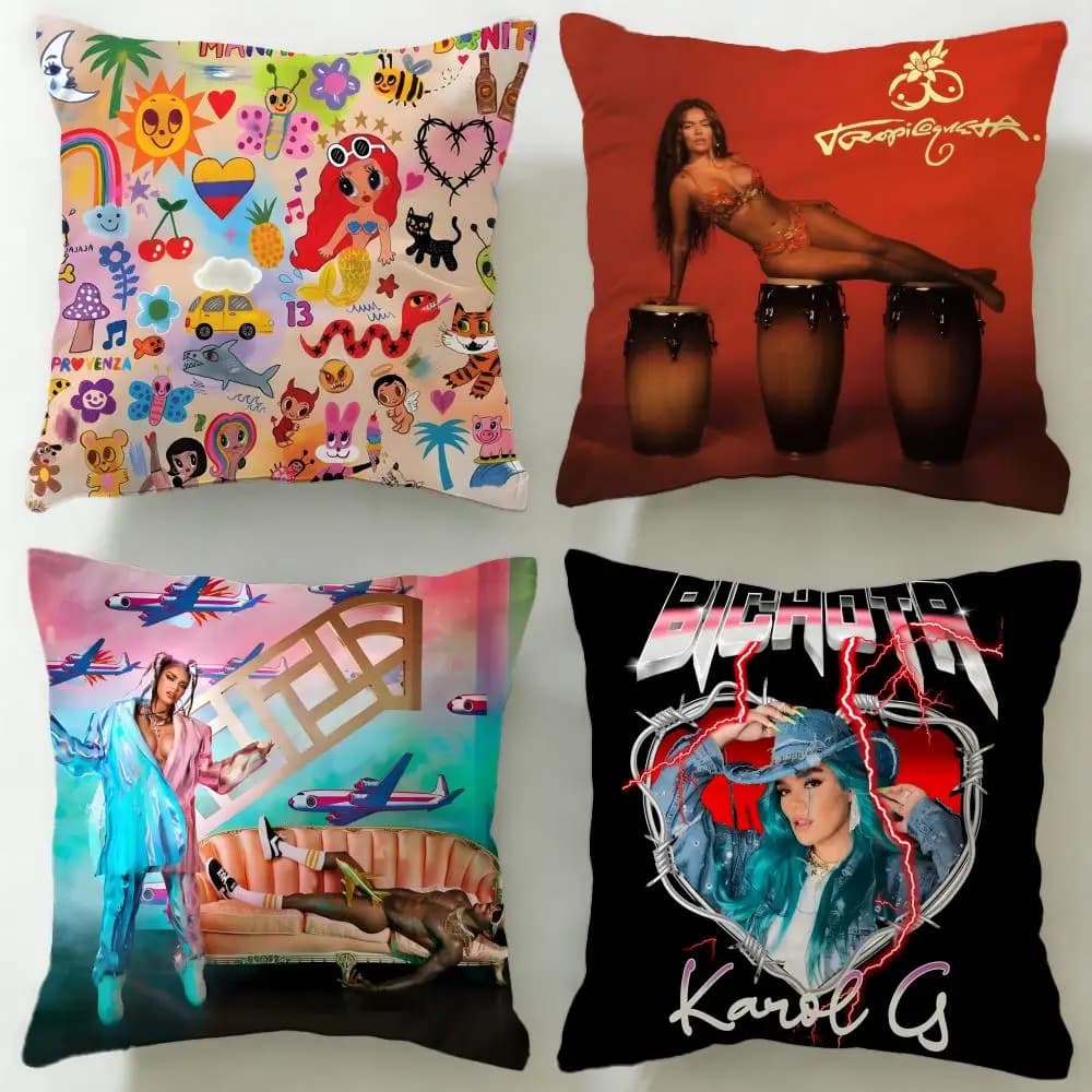 Federa per cuscino del popolare cantante KAROL G, morbida e facile da lavare, versatile per divano, letto, viaggi e ufficio