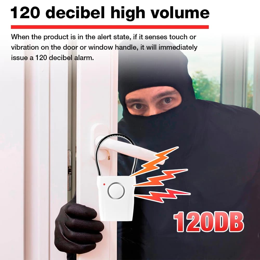 Allarme maniglia porta 120 dB con impostazioni regolabili Attrezzatura allarme di sicurezza porta per porta finestra per autoprotezione hotel da viaggio