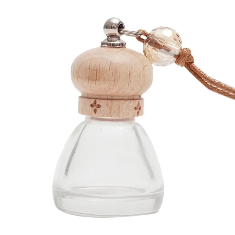 1PC 8ml Hanging Auto Deodorant Diffuser Pendant Empty Perfume Aromatherapy Bottle Transparent Glass Reusable Auto Ornament
