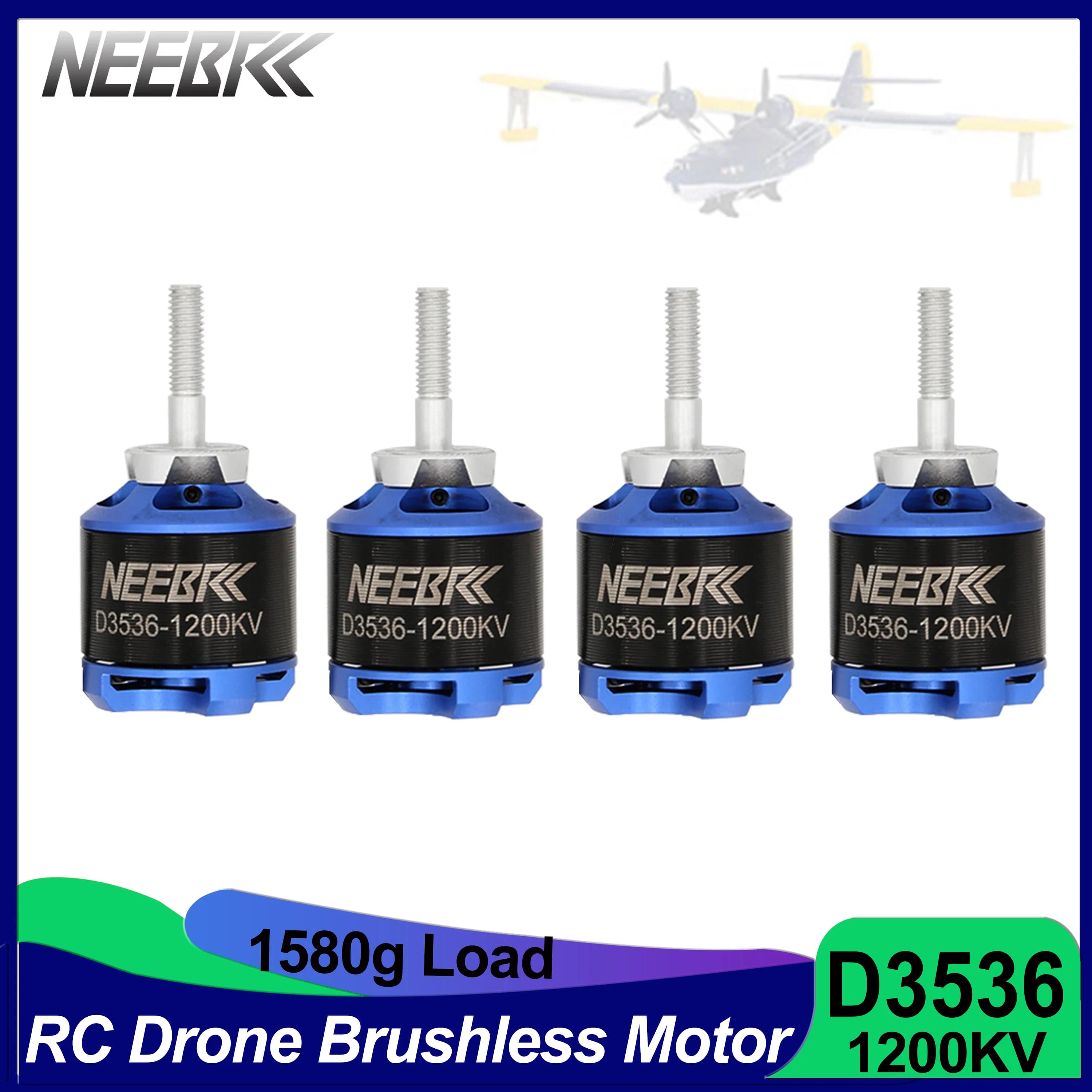 4pcs/lot 3536 1200KV 2-4S 1580g Load Brushless Motor for RC FPV Drone Racer Fixed-wing Quadcopter Airplane Glider Plane