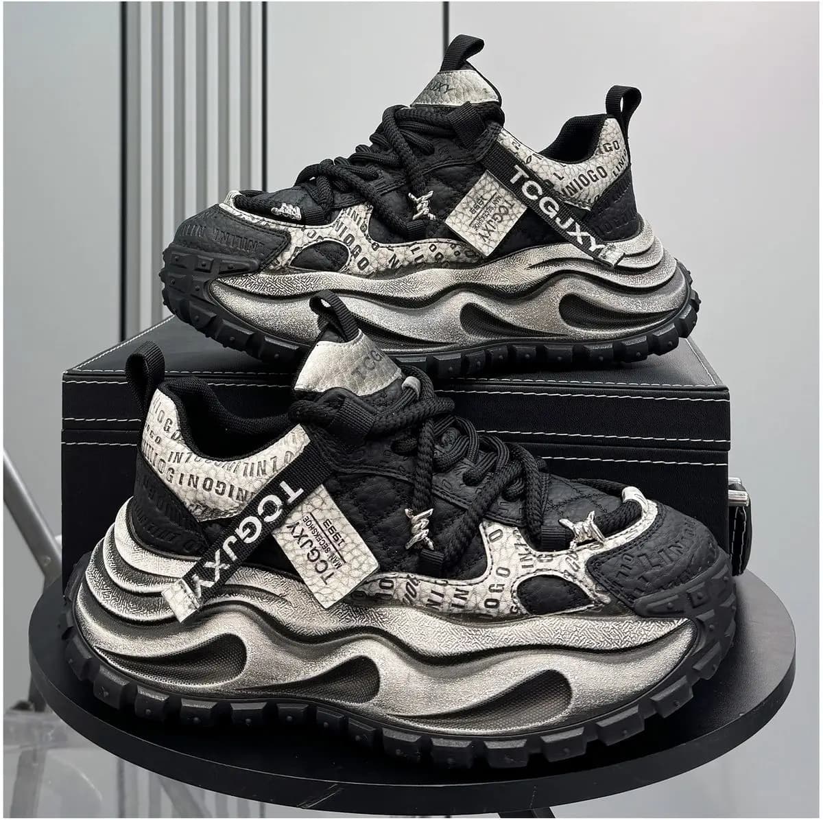 Casual Sneaker Men's Sneakers Loafers Wear-resistant Non-Slip Fashion Sports Leisure Board Shoes for Men Outdoor Thick Bottom