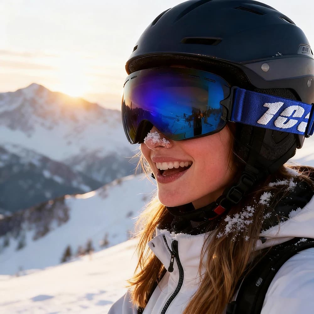 100 Occhiali da sci UV400 Doppi strati Anti-appannamento Snowboard Occhiali da neve Occhiali da motoslitta Occhiali Sport all'aria aperta Sci Googles
