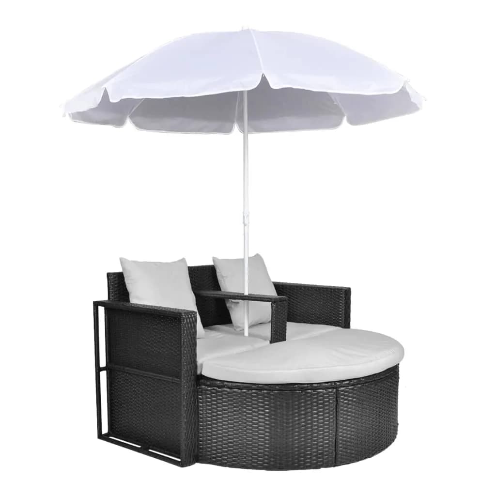 Garden sofa with polyrattan cushion, outdoor furniture with modern design vidaXL