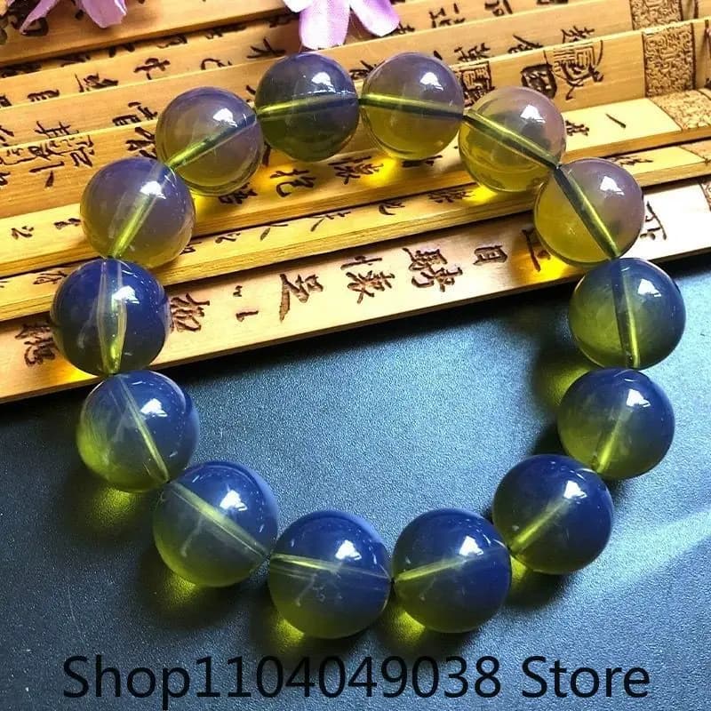 Braccialetto di perline di Buddha ambra blu con acqua pulita messicana naturale chiaro mente natura regalo di festa di gioielli di moda squisiti di alta qualità