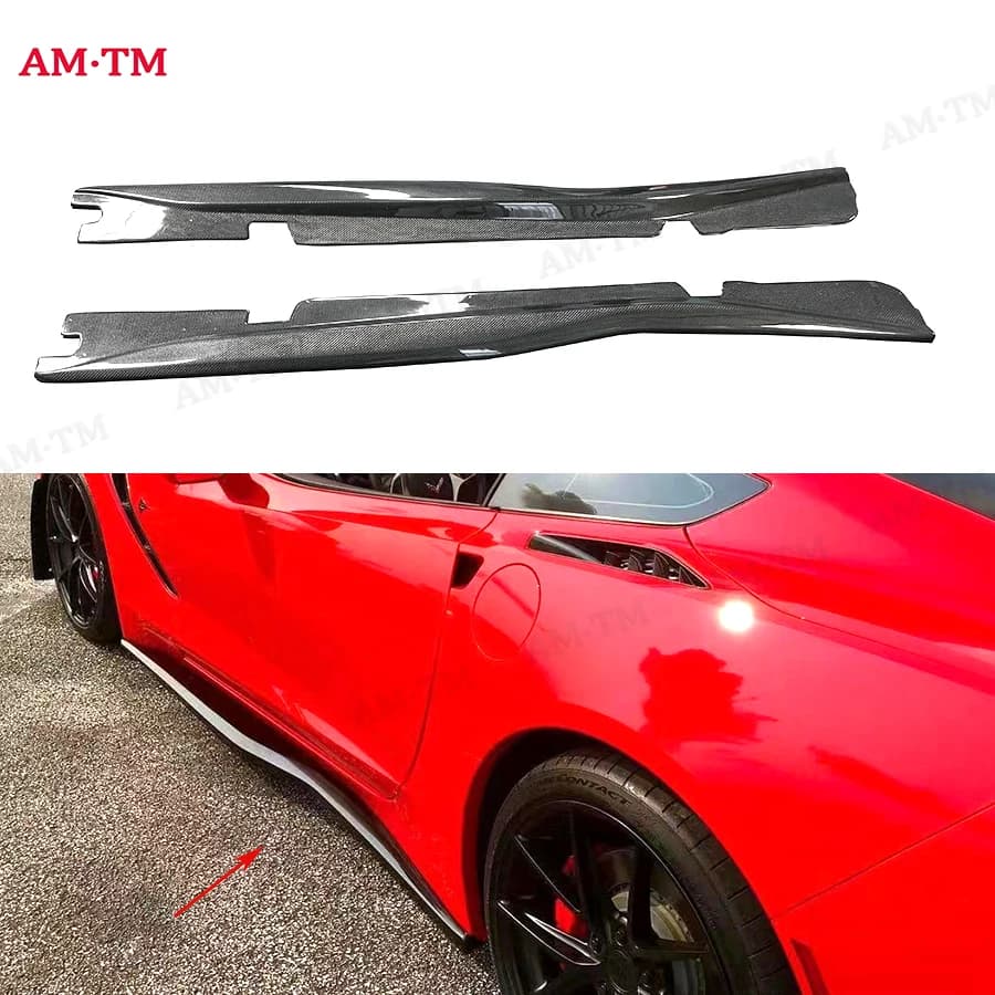 Kit Carrozzeria in Fibra di Carbonio per Chevrolet Corvette C7 2014-2019, Minigonne Laterali, Splitter, Alette e Componenti