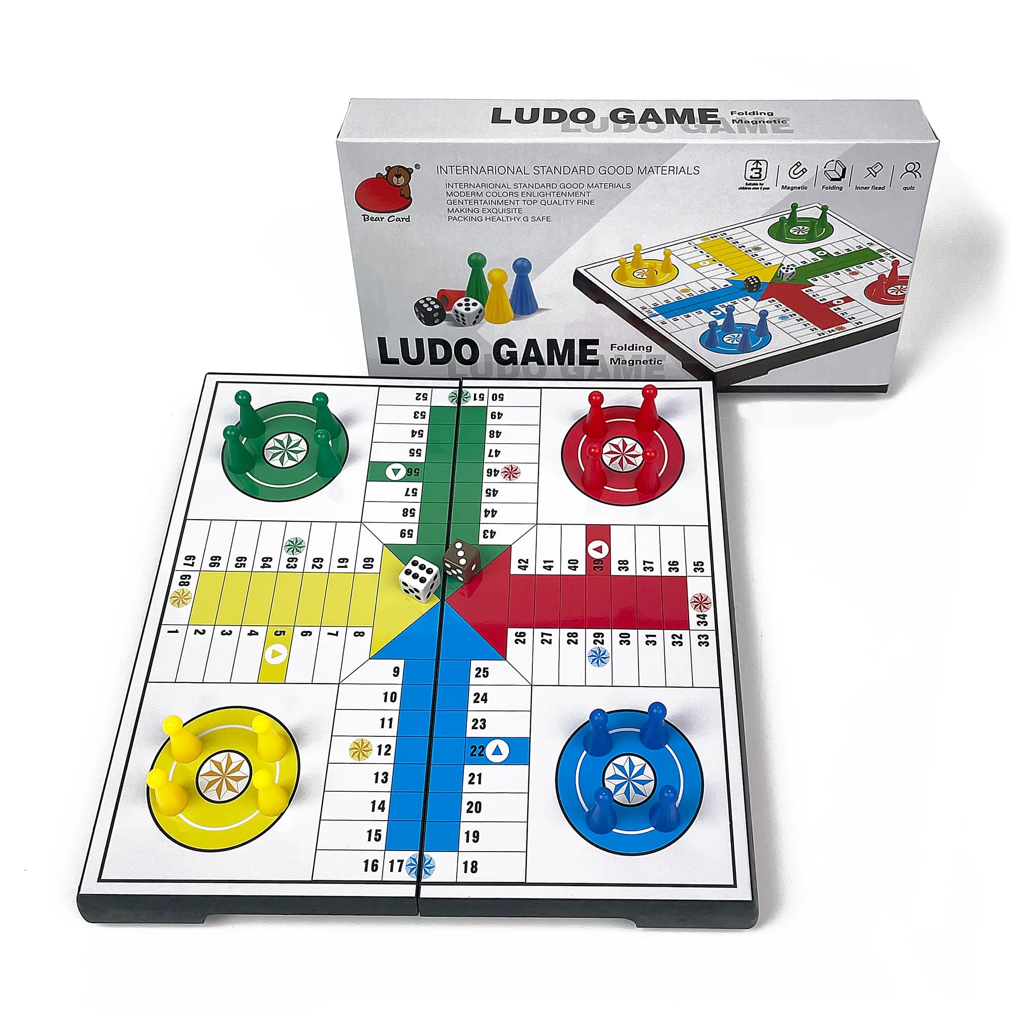 Gioco da tavolo magnetico pieghevole 24 cm x 24 cm, portatile, in plastica, da viaggio, per esterni, set di gioco classico