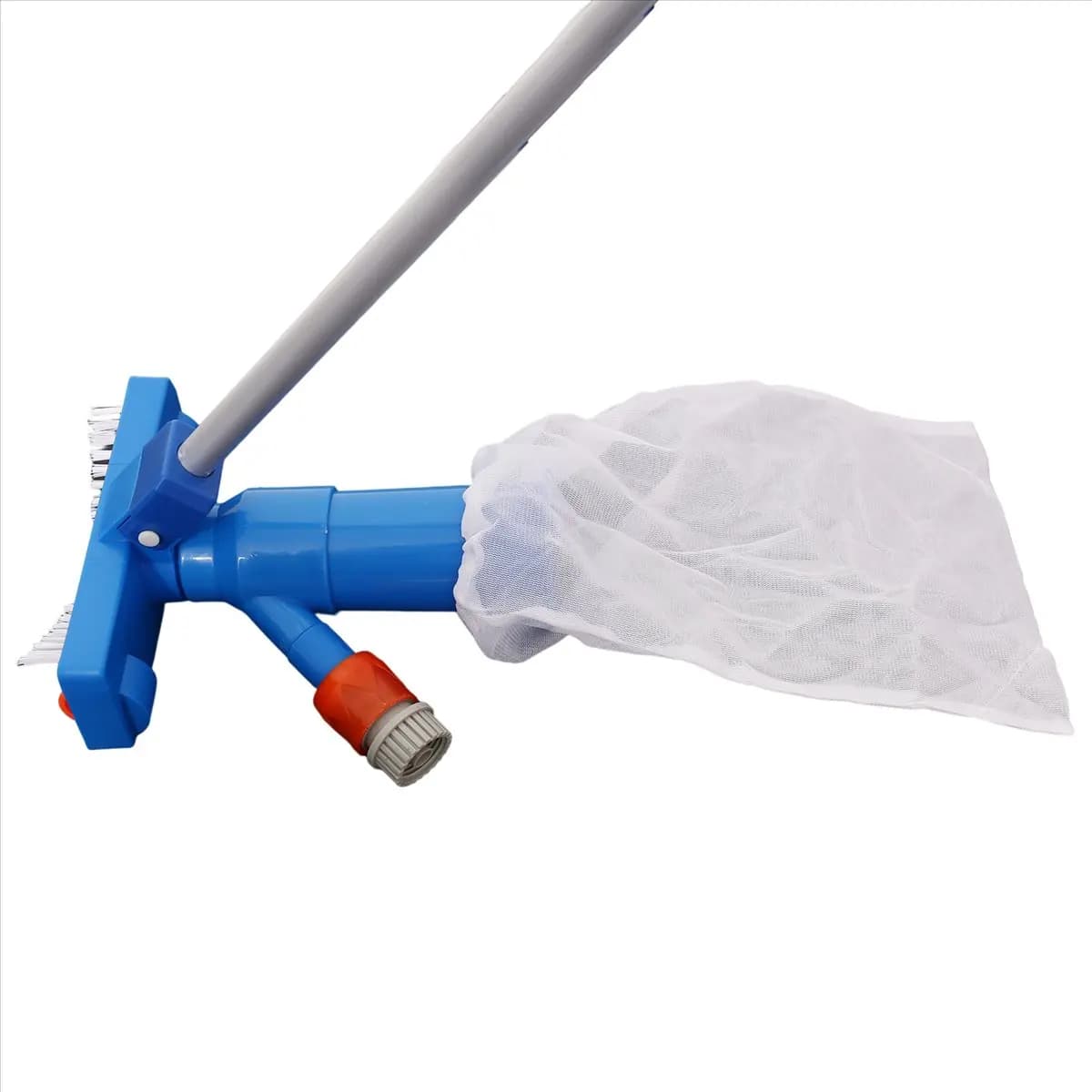 Set di Pulizia Subacquea Portatile per Piscine con Spazzola e Asta, Collegabile al Tubo da Giardino