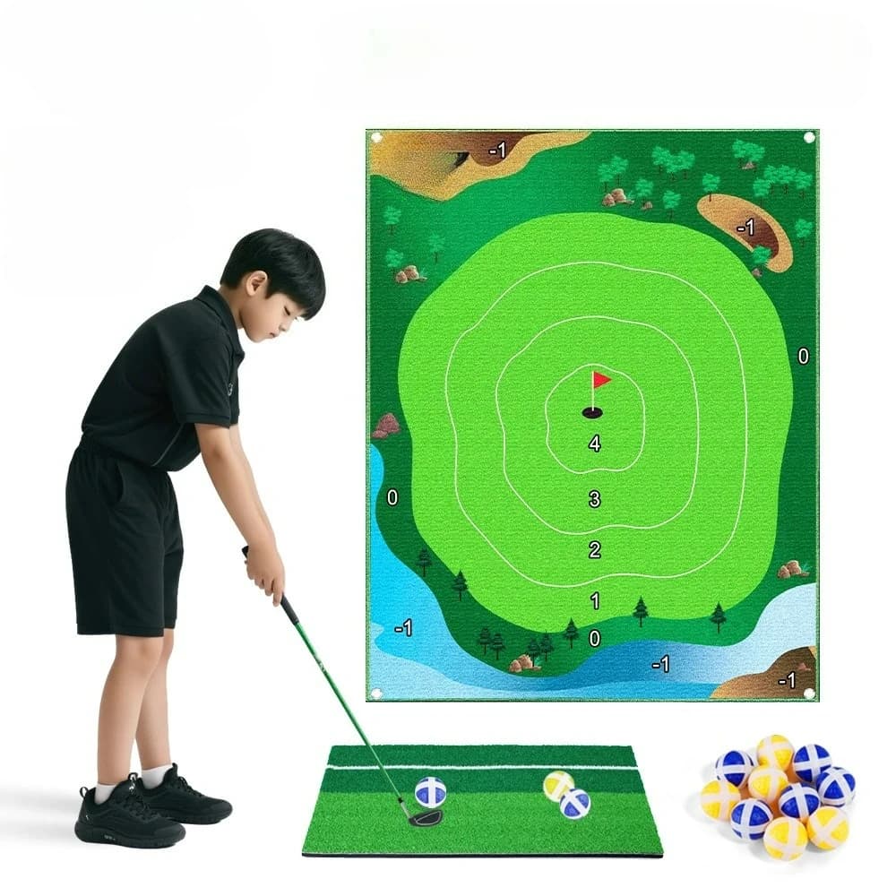 Tappetino per Pratica di Golf con Bersaglio per Chipping, Utilizzabile Appiattito o Appeso DJD040