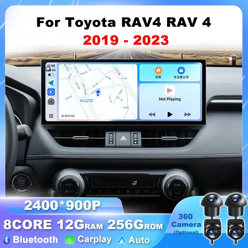 Autoradio 12.3'' per Toyota RAV4 RAV 4 2019-2023 con Carplay Wireless, Android 16, Lettore Multimediale, Bluetooth, GPS