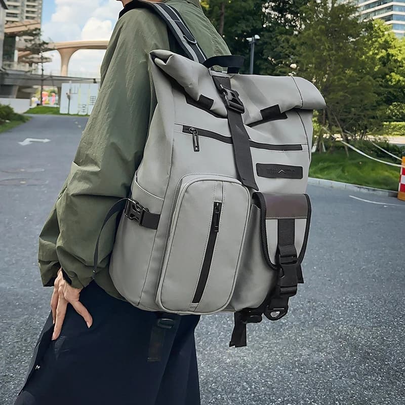 Zaino da uomo Borsa a tracolla da viaggio Zaino da trekking per esterni Borsa per computer multiuso Zaino grande arrotolato per college
