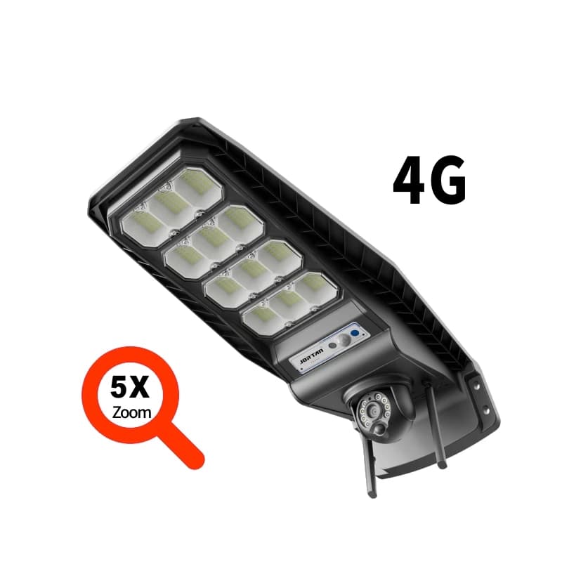 Jortan Proiettore solare 3MP WIFI Telecamera IP Wireless 4G SIM Card Sicurezza domestica PTZ HD CCTV Lampione solare con telecamera Cctv
