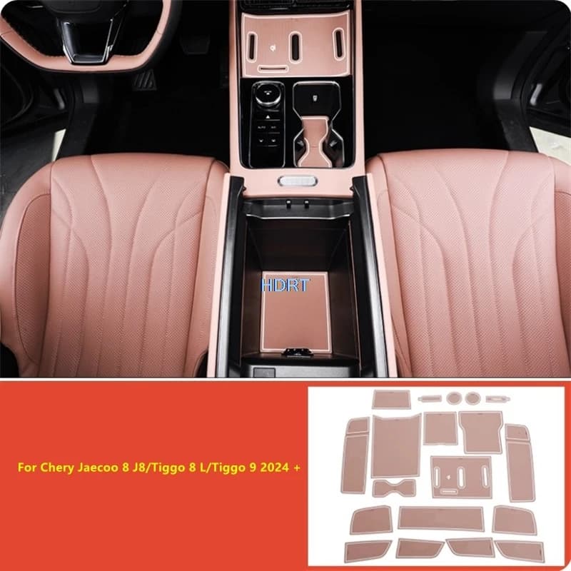 Per Chery Jaecoo 8 J8/Tiggo 8 L/Tiggo 9 2024 + Car Style Tazza di Acqua Antiscivolo Porta Slot Zerbino Porta Scanalatura Pad Accessori Interni