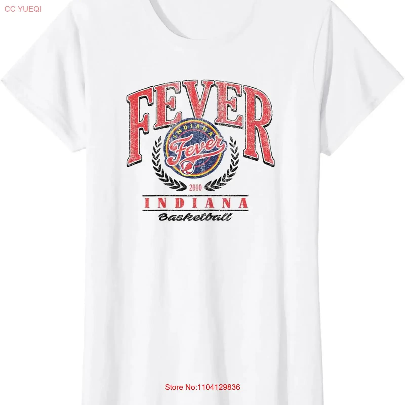 Maglietta girocollo da donna Indiana Vintage Bball Fever per gli appassionati di sport, top casual vintage lavato per l'uso quotidiano, comodo