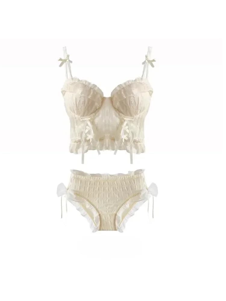 MOYISU Europa America [B Seni] Lusso Dolce Pizzo Sexy Puro Desiderio Seni Piccoli Mostra Grandi Biancheria Intima Push-up Cinghia Croce da Donna