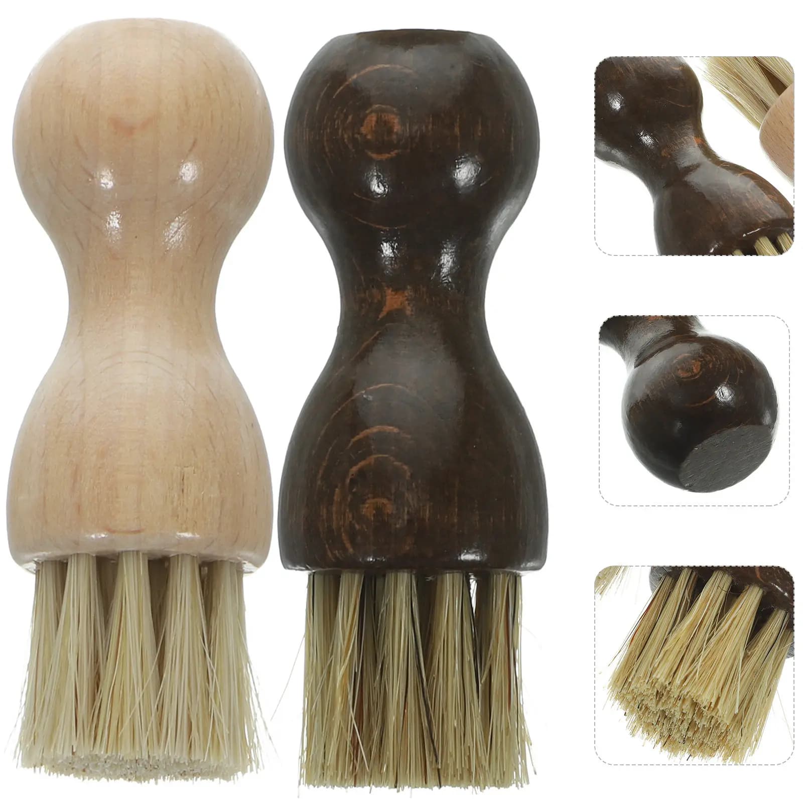 Set di 2 Spazzole Portatili per Pulizia Scarpe, Setole Morbide, Impugnatura Ergonomica, Spazzola in Pelo di Maiale per Sneakers e Stivali in Pelle Scamosciata