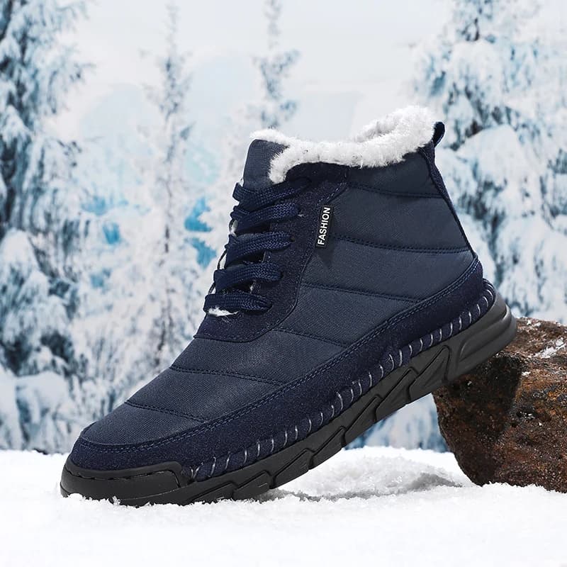 Plus Size 39-48 Stivali da uomo Stivali da neve caldi in cotone casual invernale per uomo Scarpe da trekking all'aperto antiscivolo Stivali da lavoro maschili con lacci