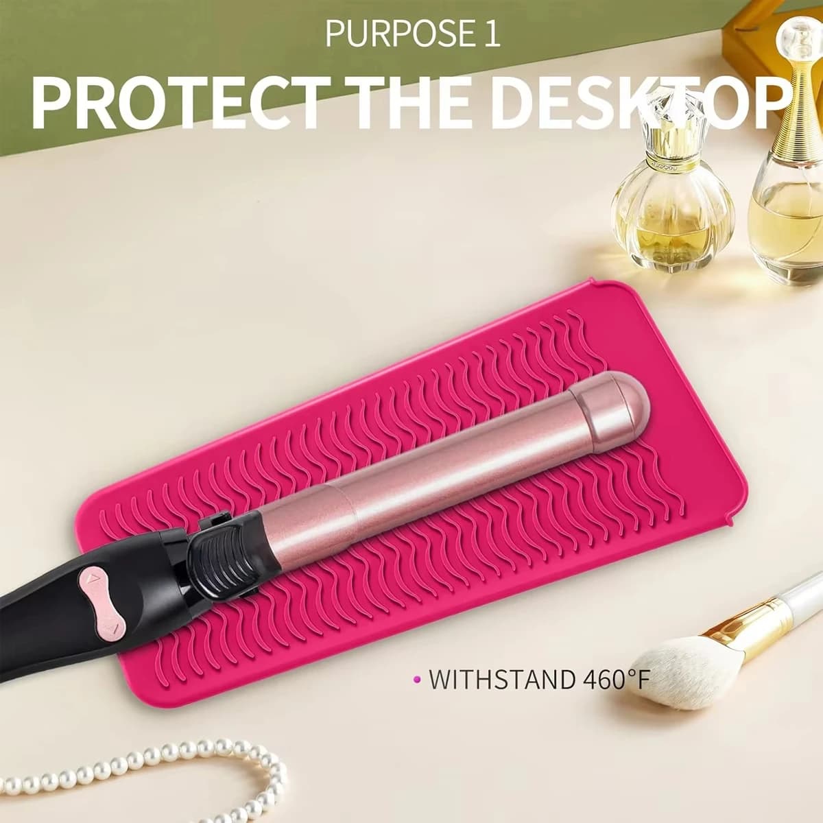 Silicone Travel Mat Heat Resistant for Hair Plate, Iron Hairpins, Styling Tools, Compact Organizer