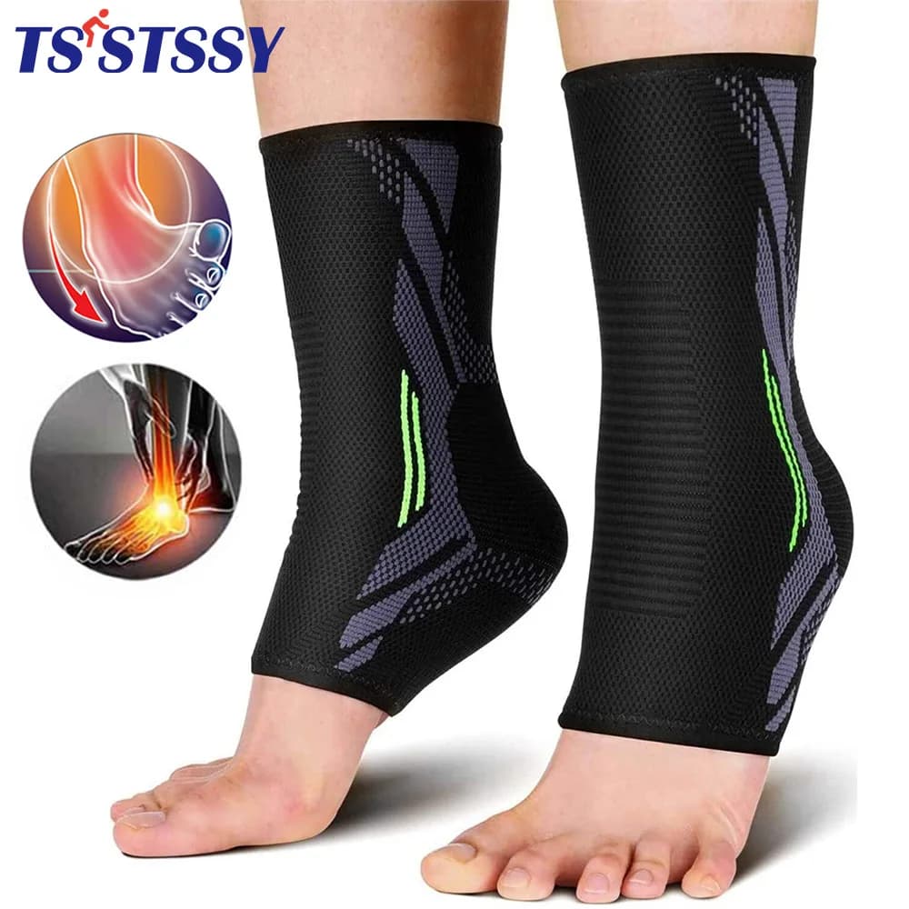 Supporto per maniche con cinturino a compressione per cavigliera sportiva supporto per fasciatura elastica in tessuto 3D equipaggiamento protettivo per i piedi palestra Fitness caviglia