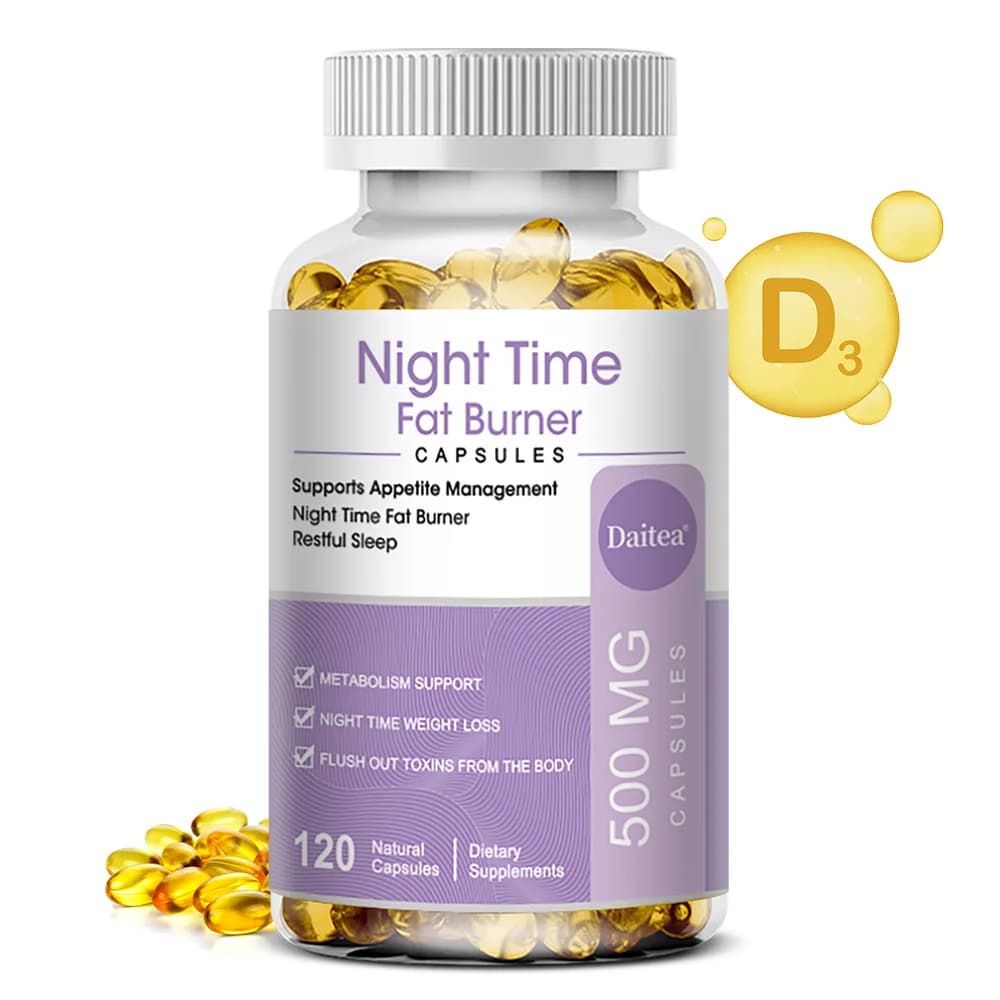 Supplement Brucia Grassi Notturno per la Soppressione dell'Appetito, Capsules Stimulating Metabolism, Support for a Sleeping Sleep