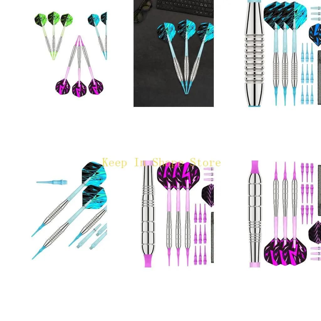 U1JC Confezione da 3 freccette morbide sicure con borsa, set freccette sicure da 18 g con punta in plastica morbida, botti