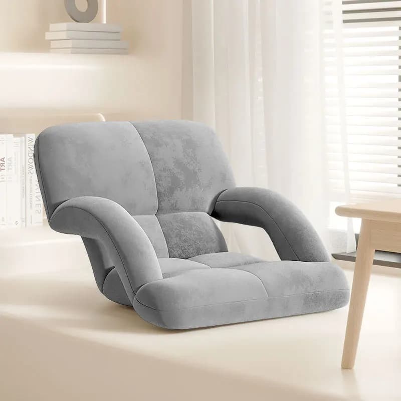 Sedia da terra pieghevole in tessuto con schienale bracciolo cuscino per divano pigro sedile Tatami lettino ergonomico cuscino reclinabile portatile
