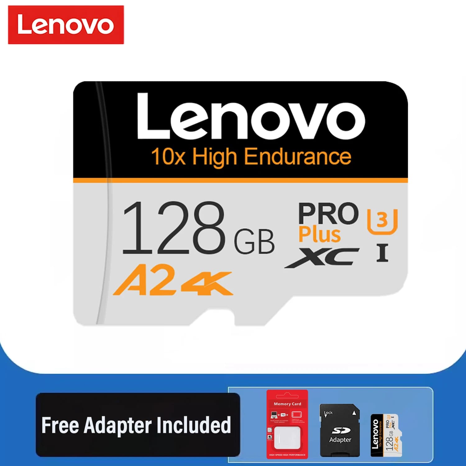 Lenovo 128GB SD Card Memory Card V30 U3 A2 Micro SD Card TF Card 64GB 256GB 512GB High-Speed For Phone DJI Drone Nintendo Switch