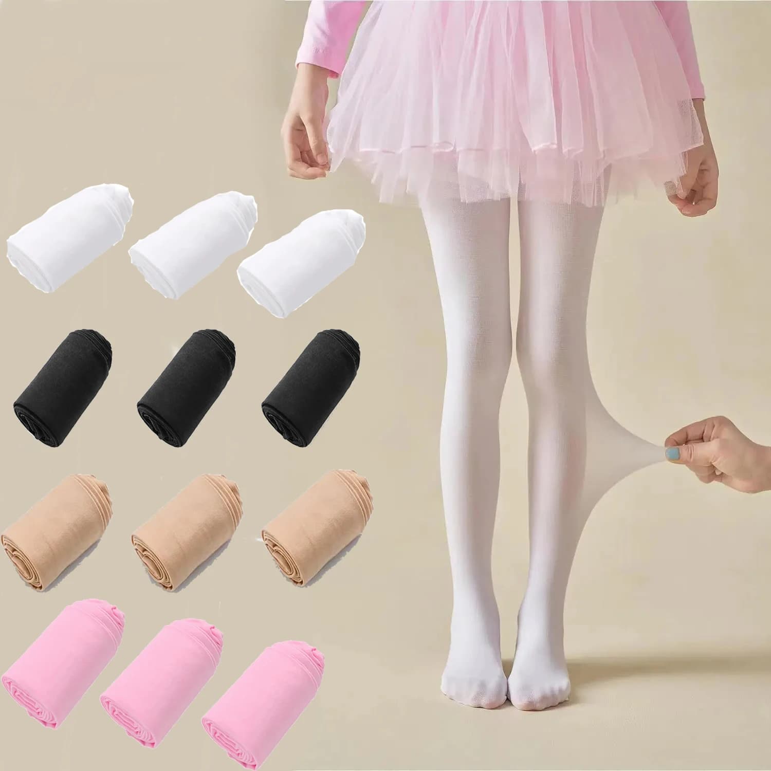 3 pezzi studente ragazza balletto pantaloni attillati super morbidi bambino danza calzini lunghi adatti principessa bambini scuola leggings elastici collant