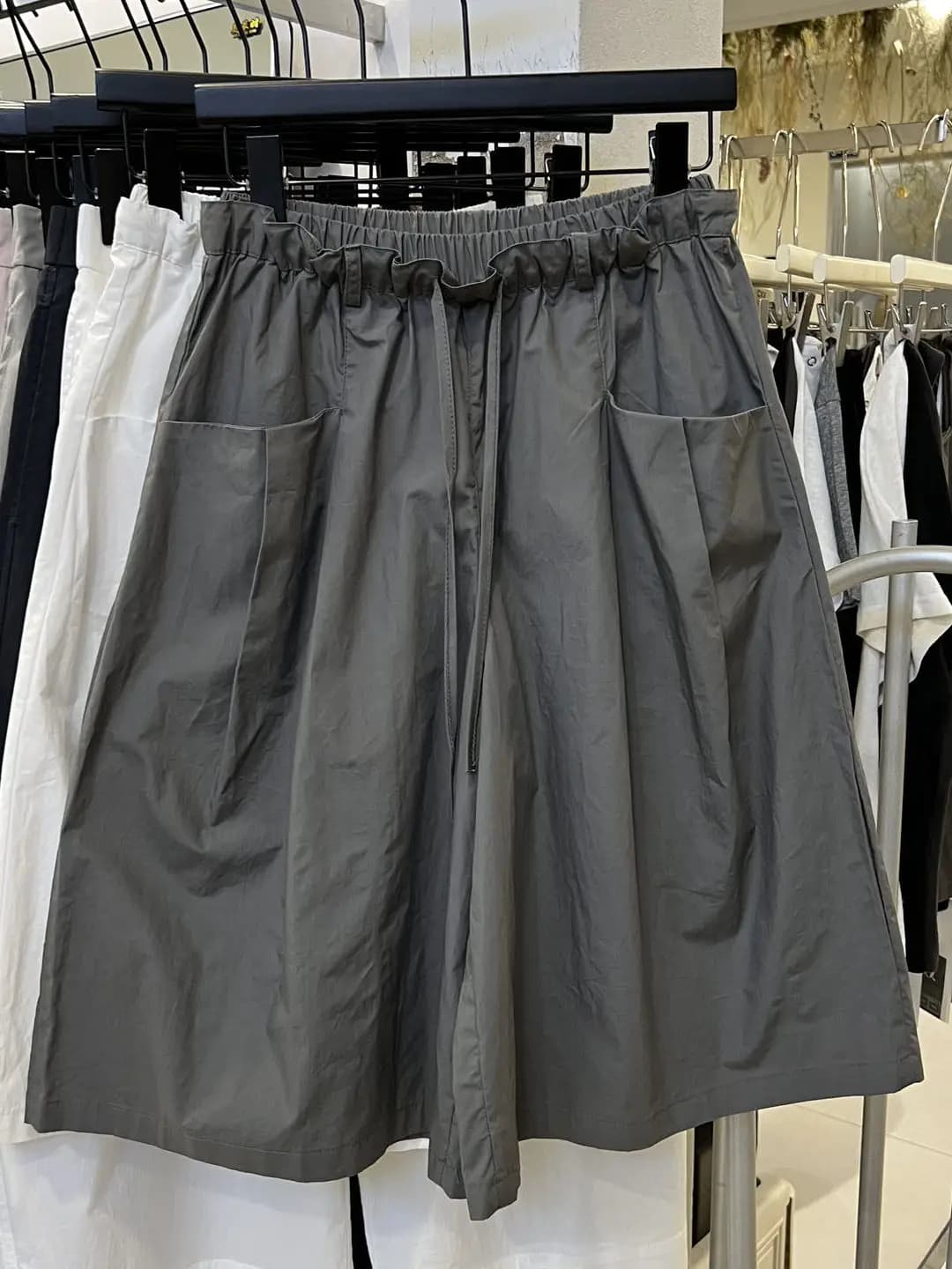 Casual High Waist Wide Leg Pants Seven Tenths Length A-Line Shorts Thin Material Spring Summer New Flower Bud Waist Ladies Tr...