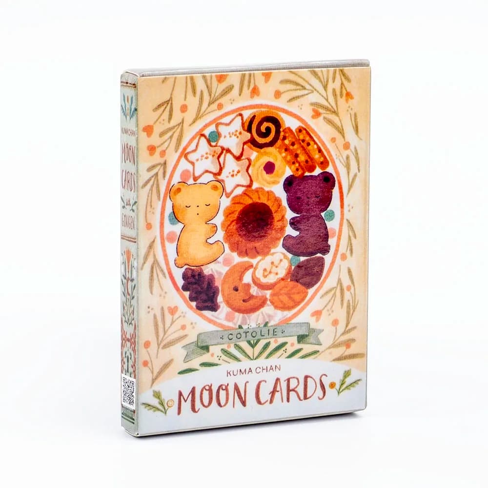 Cotolie KUMACHAN MOON CARDS 24 pezzi Mazzo Versione inglese Adorabile orso Oracle Carte Gioco da tavolo per la festa in famiglia 10.4 * 7.4 cm