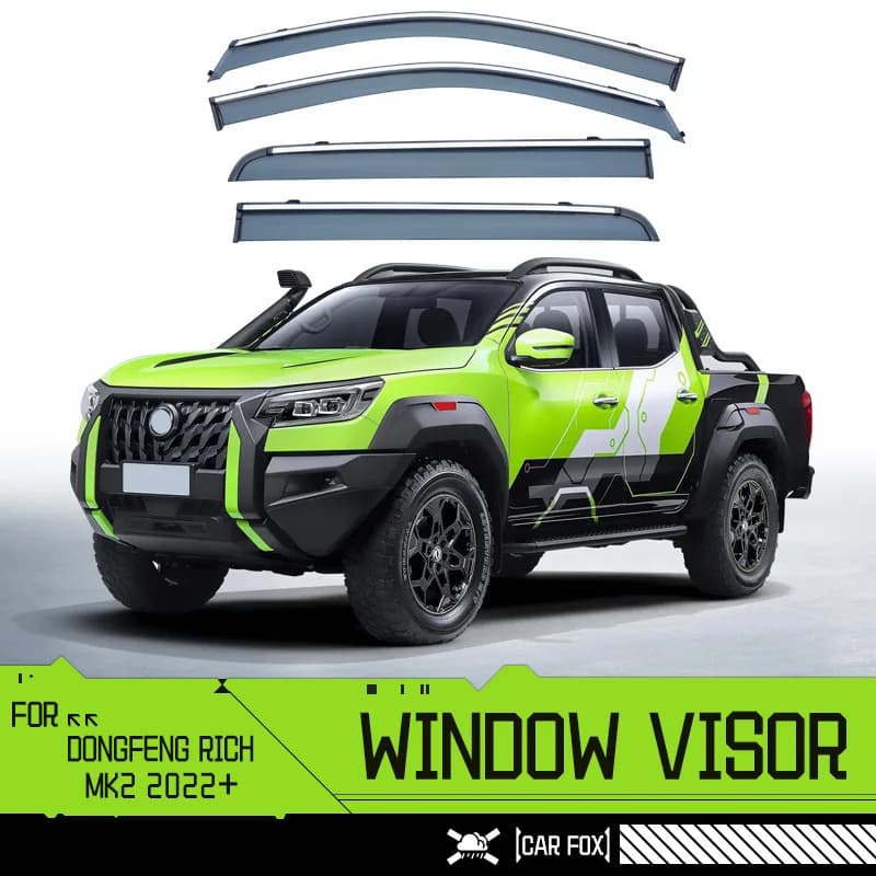 Per Nissan Rich Pickup 2010-2022: Deflettori Parasole per Finestrini Auto, Protezioni Antipioggia e Antivento per Finestrini Laterali, Accessori per lo Styling dell'Auto