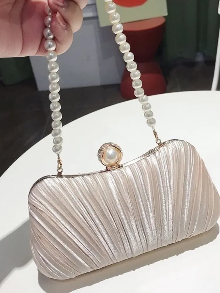 Elegante Pochette da Sera per Donne, Borsa Compatta in Tessuto di Poliestere, Adatta per Abiti Formali