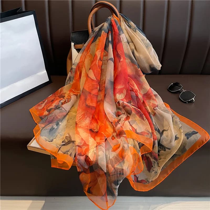 New Silk Beach Stove Women Hijab Scarf Solar Protection Shawl Wraps Women's Scarves Large Female Beach Scarf Echarpe