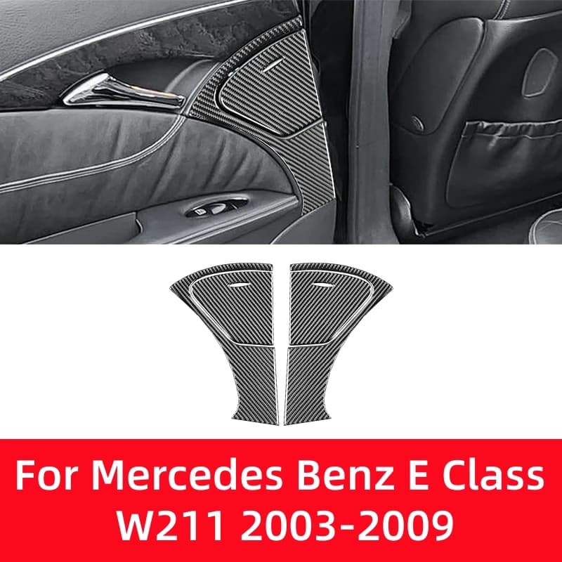 Accessories for Mercedes Benz E Class E W211 2003-2009, Carbon Fiber Decorative Frame for Vano Bearings, Decorative Sticker