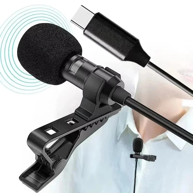 1-5pcs Portable USB Mini Lavalier Microphone USB/3.5mm/Type-C Metal Clip Lapel Mic Condenser Microphone For PC Laptop Mobile