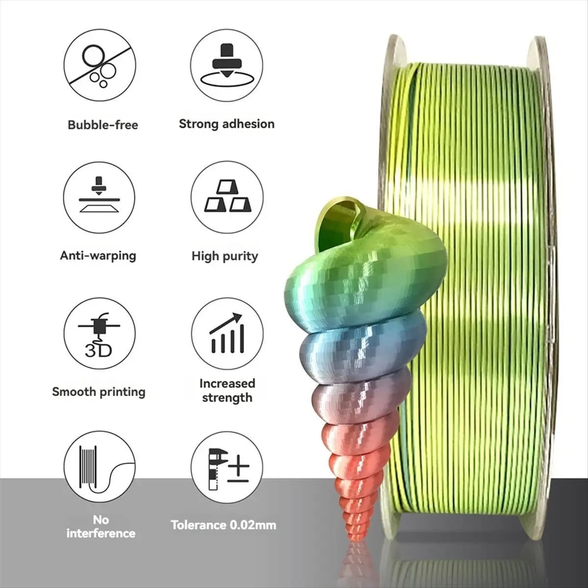 L70A PLA 3D Printer Filament 1.75mm 2.2 LBS 1KG Spool 3D Printing Material for 3D Printers and 3D Pens with Vacuum Packing